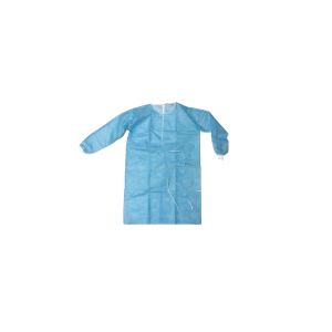 PP+PE 35GSM Waterproof Breathable Disposable Isolation Gown With Ties & Rib