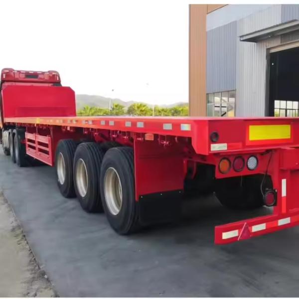 Customized 3 Axles 60T Carry 20ft\40ft Container Bagged Cement Bulk Cargo Flatbed Trailer