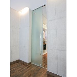 Frosted Frameless Sliding Glass Barn Door Interior With Hardware Kit And Door