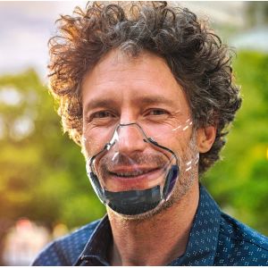 Cheap reusable anti-fog face shield or breathable face cover with transparent cover or clear shield with visible expression for sale