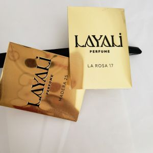 Gold Foil Embossed Printing Parfum Etiquette Perfume Stickers Custom Logo Square