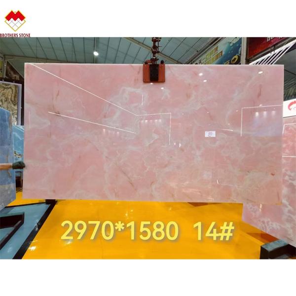 Big Slab Onyx Marble Stunning White Pink Onyx Stone for Wall Panel and Table Top