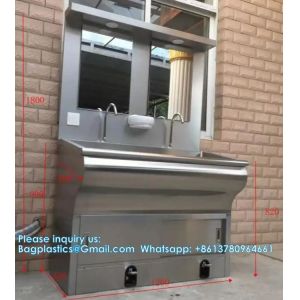 Hand Washing Sink Wash Basin With Automatic Sensor And Mirror Customized Scrub