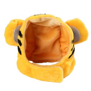 Yellow Plush Animal Hats , Cotton Material Dogs Wearing Hats Custom Size