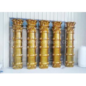 Modern Gold Color Fiberglass Column , Custom Fiberglass Statues All Handmade