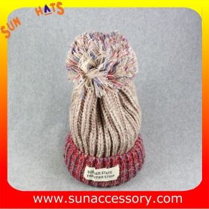 AK17014 Sun Accessory customized wholesale knitted beanie caps and hats with Pom