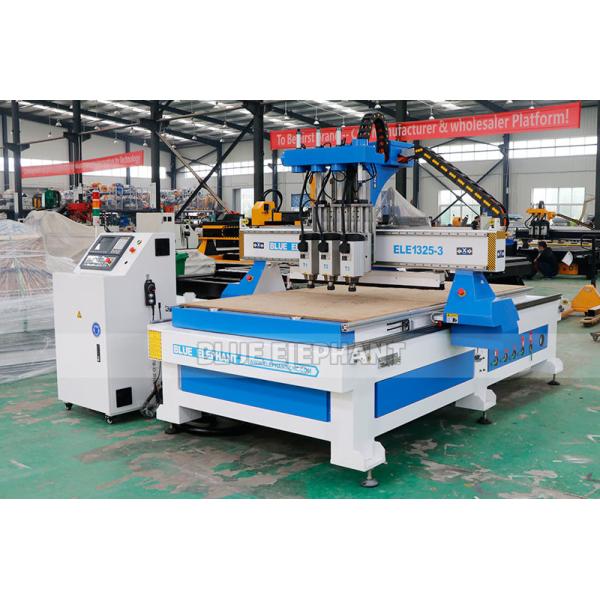 1325 Three Processes Multi Head CNC Router Machinery with HQD Air Cooling