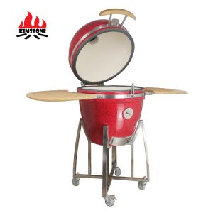 KIMSTONE Kamado Smoker 21inch Red and Black