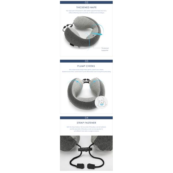 Bubble Travel Neck Pillow U Shaped Chin Head Support 45 D Density Eliminates Neck Pain