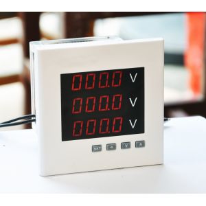 AC Panel Mount Voltmeter Three Phase 0 - 20ma Analog Output 4 Digits LED