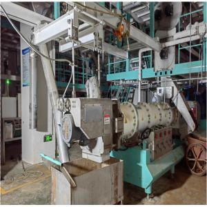 Double Screw Floating Fish Feed Pellet Making Machine 8-12t/h Capacity