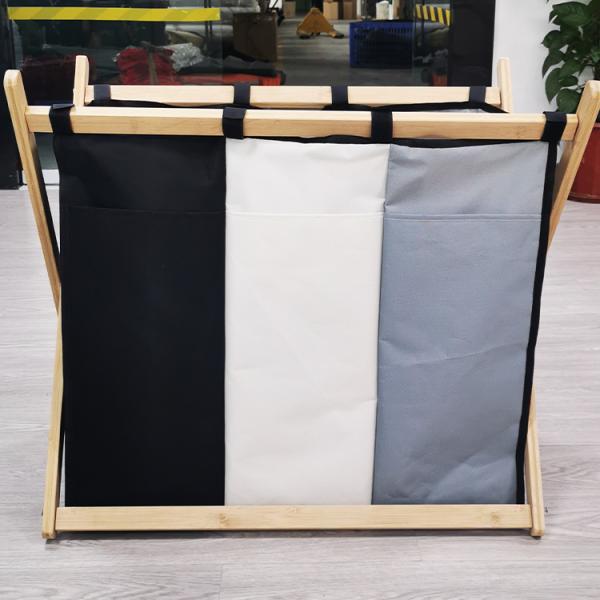 Eco Friendly Bathroom Storage Basket Bamboo Laundry Hamper With Lid