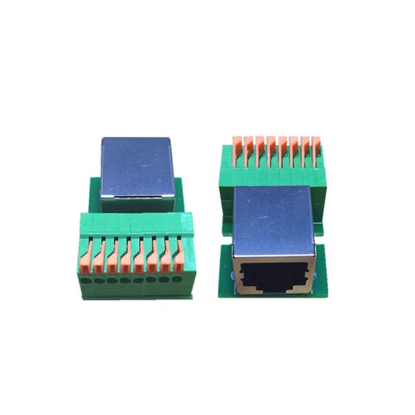 Ethernet RJ45 Female Connector 8P8C to Spring Crimping Terminal Blocks Adapter