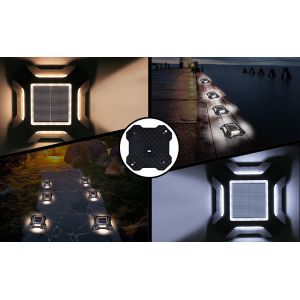 Solar LED Driveway Dock Lights Outdoor Warning Step Lights For Sidewalk Garden