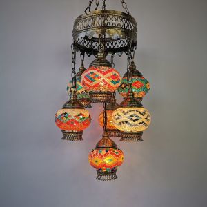 Original Turkish Complex Manual Craft Masac Glass Lamp(WH-DC-37)