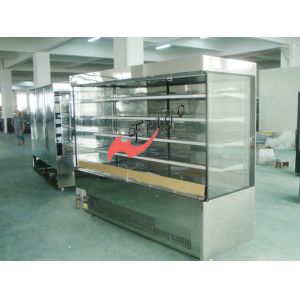 Stanless Steel Open Display Cases , Upright Open Chiller Supermarket Showcase