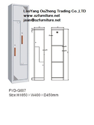 Quality To order steel locker FYD-G007,two door,like 7 shape,two handle two lock,KD structure wholesale