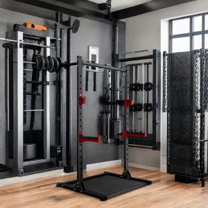Home Gym Trainer Training Equipment with Weight Bench Barbell Bar Half Squat