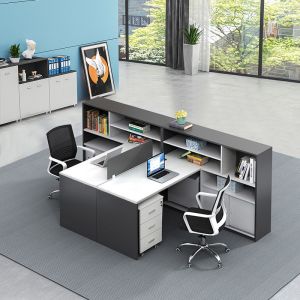 Black And White Office Furniture Staff Table Office Desks Work Station With