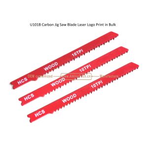 U101B Carbon Steel Jig Saw Blade Laser Logo Print in Bulk size:100mmx8x10T, Reciprocating Saw Blade