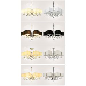 Modern lead crystal chandelier with Lampshade for indoor home project lighting
