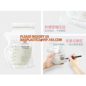 stand up reclosable drinking pouches cold drink Zip lockk bag with straw