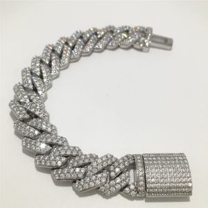 Miami Moissanite Cuban Chain Luxury Rapper Vvs Moissanite Cuban Link Bracelet