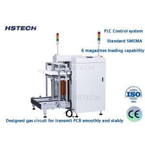 Cheap Double Track PCB Unloader PLC Control System 6 Magazines Loading Capability for sale
