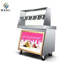 Commercial Fried Ice Cream Roll Maker Machine Double Pans