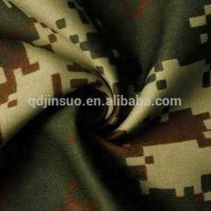 Polyester Cotton Blend Fabric for Camouflage Uniform in Medium Weight and TWILL