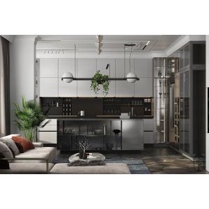 Free Customization Modern Sintered Stone Island Table Modular Kitchen Cabinets