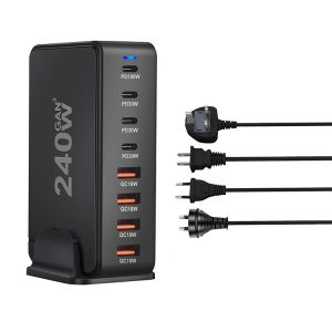 Cheap Universal Compatibility 8 Port Usb C Pd Qc 240w Fast Desk Charger With Quick Charger Docking Station for sale