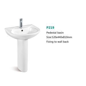 China WC Bathroom Sanitary Ware Two Piece Toilet Big Pedestal Basin Set on sale