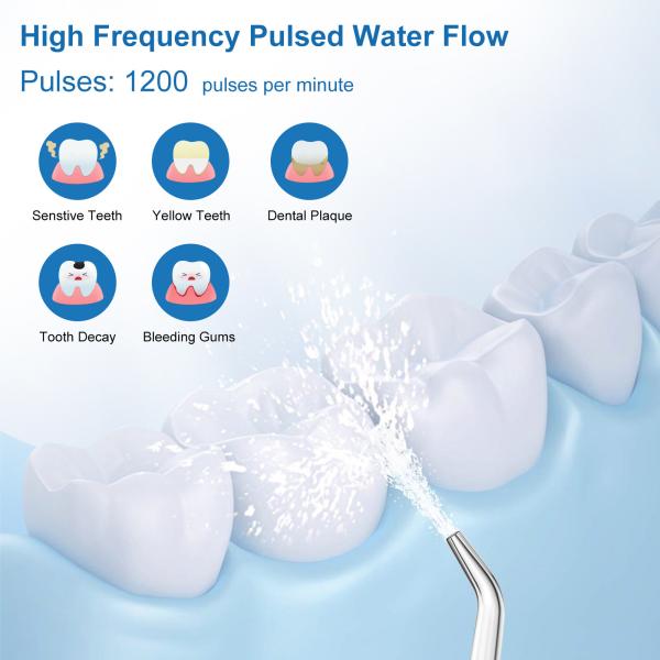 300ml Home And Travel IPX7 Portable Oral Irrigator Teeth Cleaning 5 Modes 1800mAh Rechargeable Dental Water Pick Jet Flosser