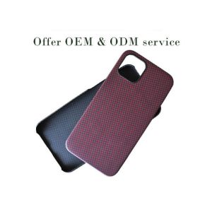 Drop Resistant Plain Weave Red iPhone 12 Aramid Fiber Case
