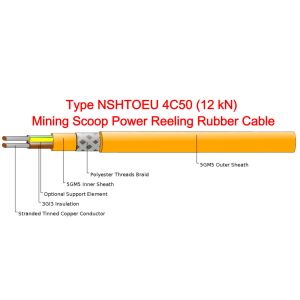 Cheap Type NSHTÖU 4C50(12 kN) Mining Scoop Power Reeling Rubber Cable for sale