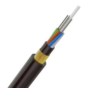 Double jacket ADSS 12 Core All Dielectric Fiber Optic Cable Black PE Sheath