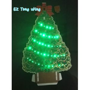 China Beautiful Christmas Tree Shaped Optic custom music greeting cards on sale