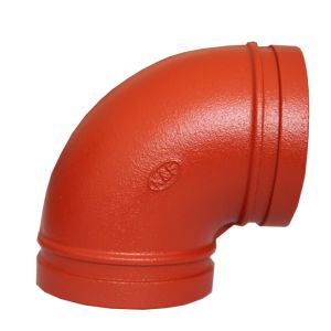 Cheap Heavy Ductile Iron Grooved Pipe Fittings 90 Degree Pipe Elbow Electroplated Surface for sale