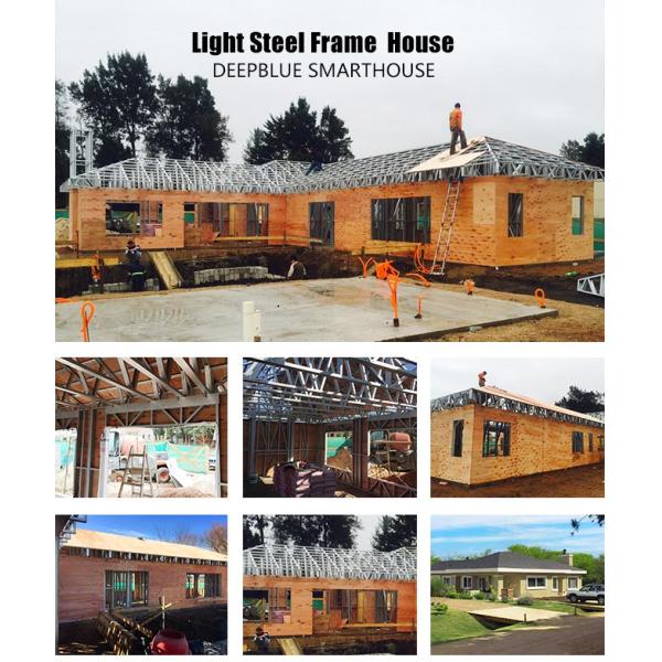 High Acoustic Insulation Prefab Bungalow Light Gauge Steel Frame Single Family Homes One Floor House