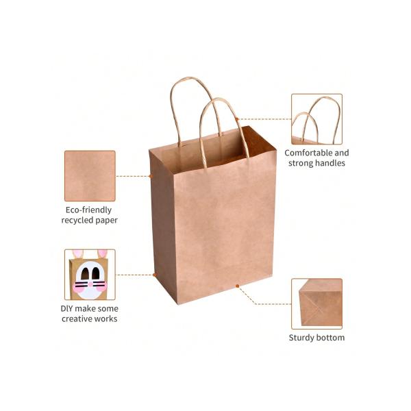 Offset Flexo Printing Kraft Paper Bag Eco Friendly Gift Packaging