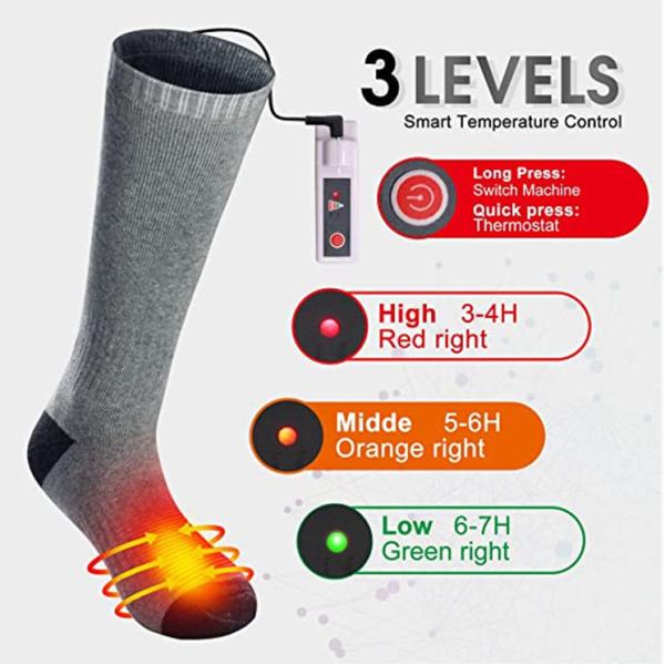 4000mah battery Rechargeable Electric Heated Socks 8×10×3.8inch size