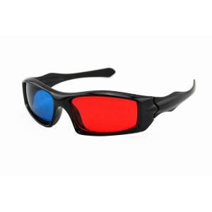 Passive Plastic Red Cyan 3D Glasses , Anaglyph Red Blue Glasses