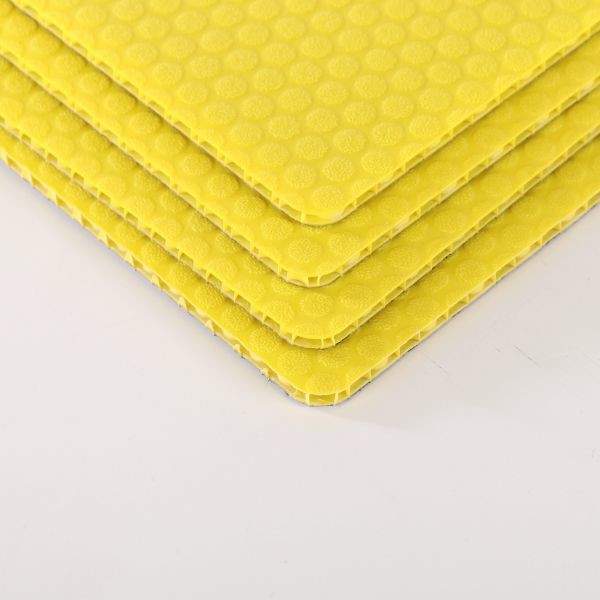 Yellow Customized Plastic Honeycomb Sheet Recycled Polypropylene Honeycomb Panel