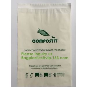 China Cheap factory direct biodegradable courier bags with EN13432 BPI OK compost home ASTM D6400 certificates BAGPLASTICS PAC on sale