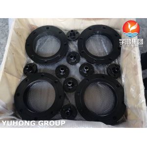 China ASTM A105 Carbon Steel Slip On Raised Face Forged Flange Black Painted on sale