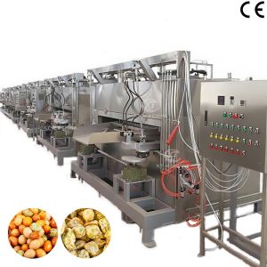 China Full Automatic 100kg/h Nut Roasting Machine with Flat Tray Design and Food Grade 304 Stainless Steel for Energy Saving Nut Processing on sale