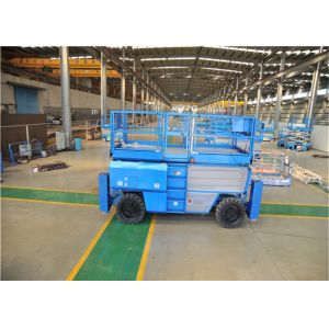 Stable Movement Rough Terrain Scissor Lift Thick Rib Tires Self Balancing