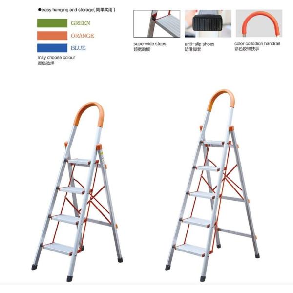 Quality Foldable En131 1.0mm 6063A Aluminum 5 Step Ladder wholesale