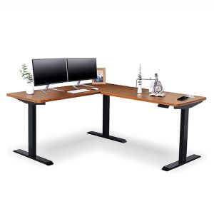 Height Adjustable L Shape Office Furniture with Custom Dual Motor Electric Table